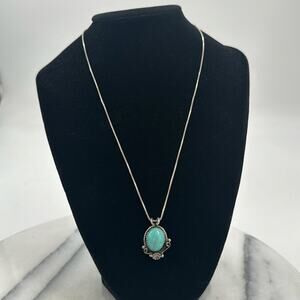 Amazonite Navajo Dine made sterling silver necklace